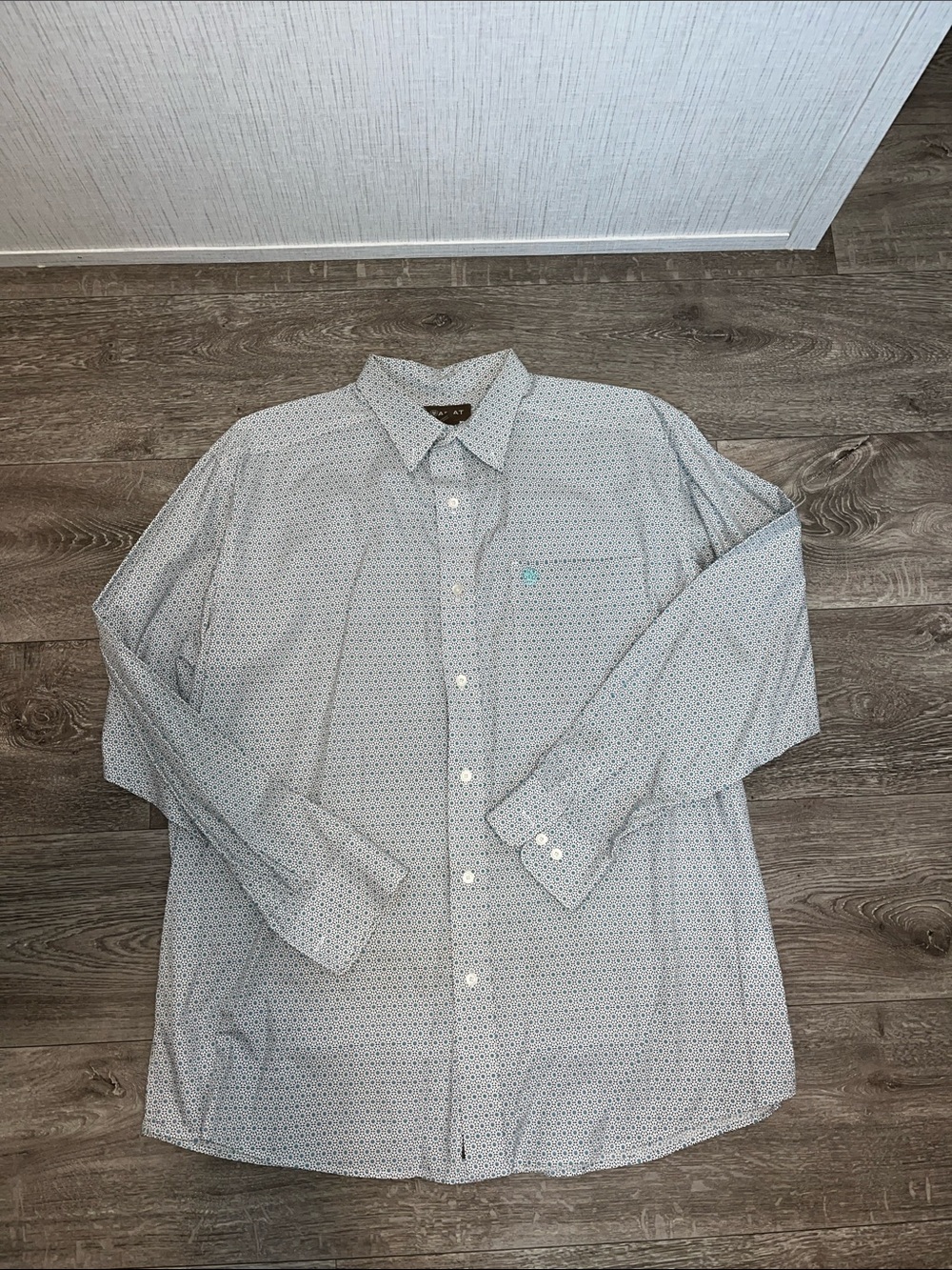 Ariat Men's Light Blue Micro-Pattern Button-Up Shirt